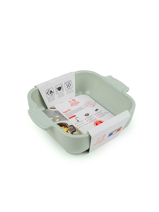 Appolia Plat Four Céramique Individuel Carré Vert Sauge 18 cm Peugeot - Mathon - 3