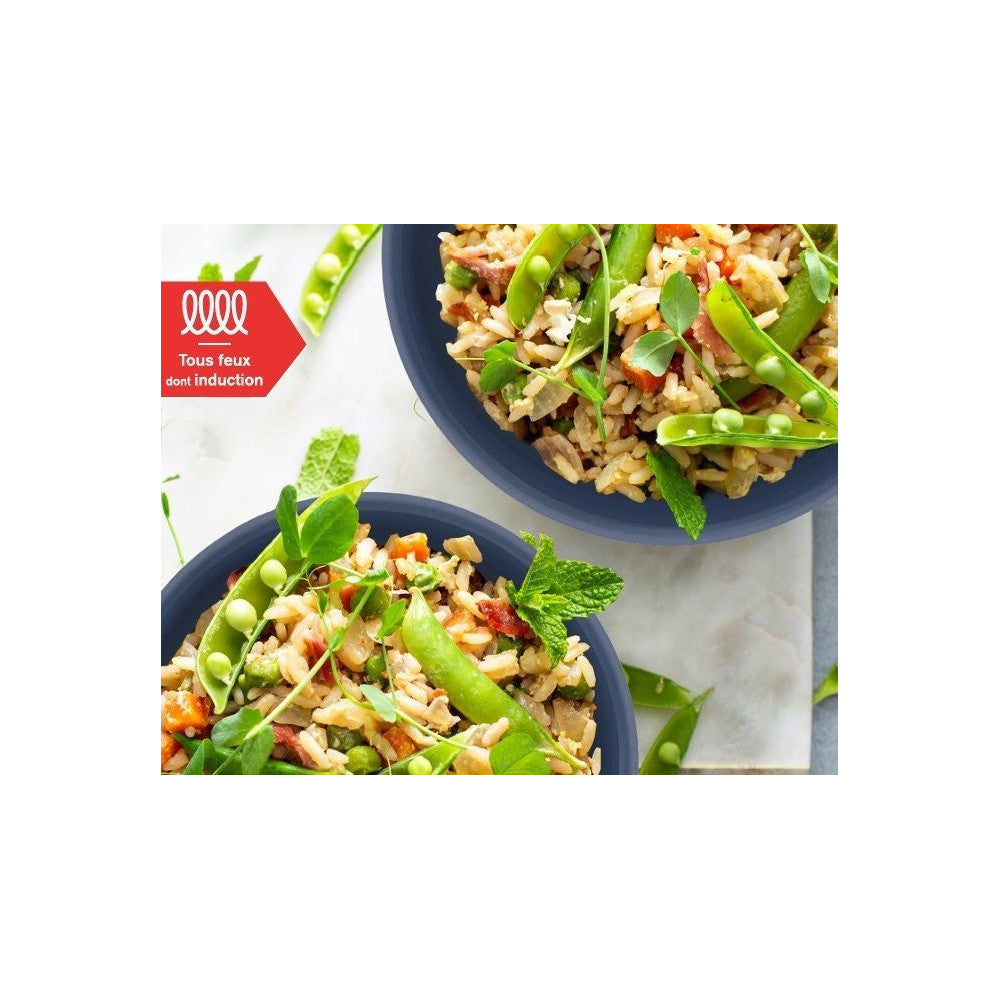 Batterie De Cuisine - Tous Feux Dont Induction -   - Am8896 - Aluminium Revetement Céramique - 5 Pieces - Bleu Arthur Martin - Mathon - 2