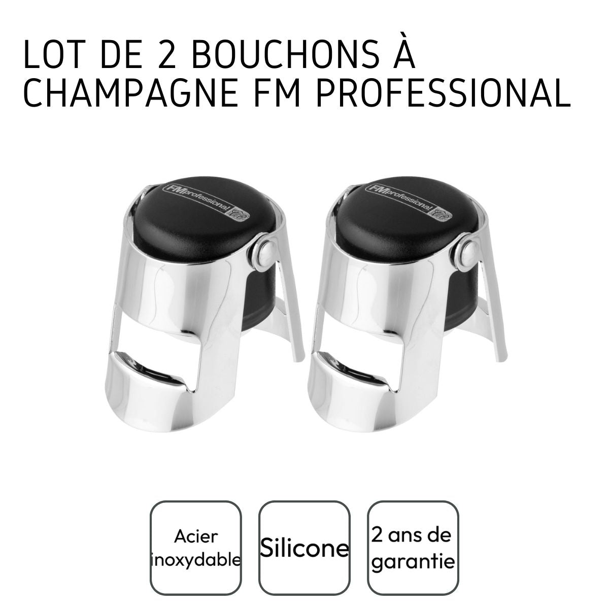 Lot de 2 bouchons à Champagne FM Professional - Mathon - 4