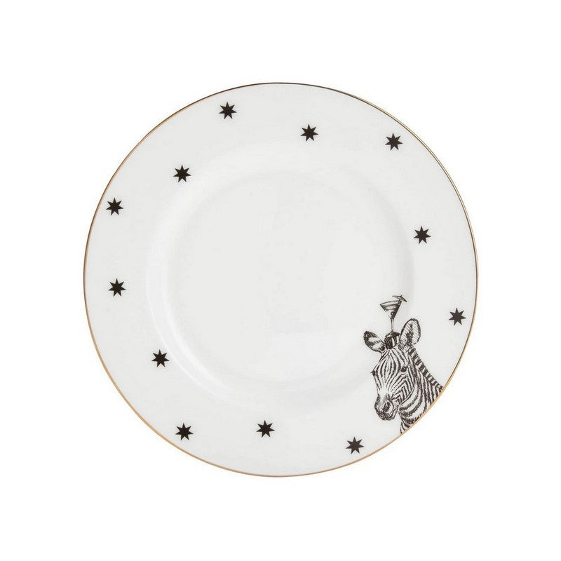 Lot de 4 Assiettes plates Mono Party - 16cm -  Zèbre Yvonne Ellen - Mathon