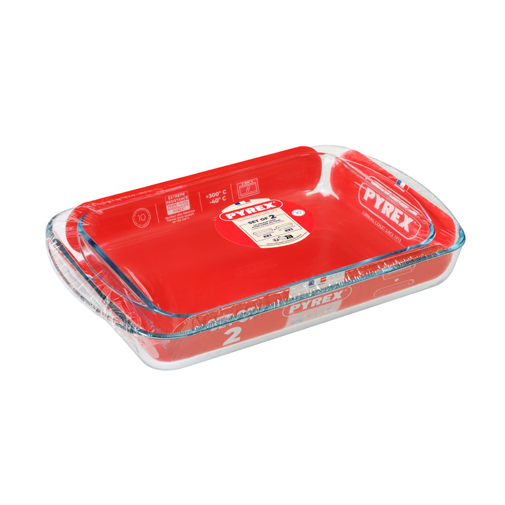 Set de 2 plats 35x23 cm et 40x27 cm Pyrex - Mathon