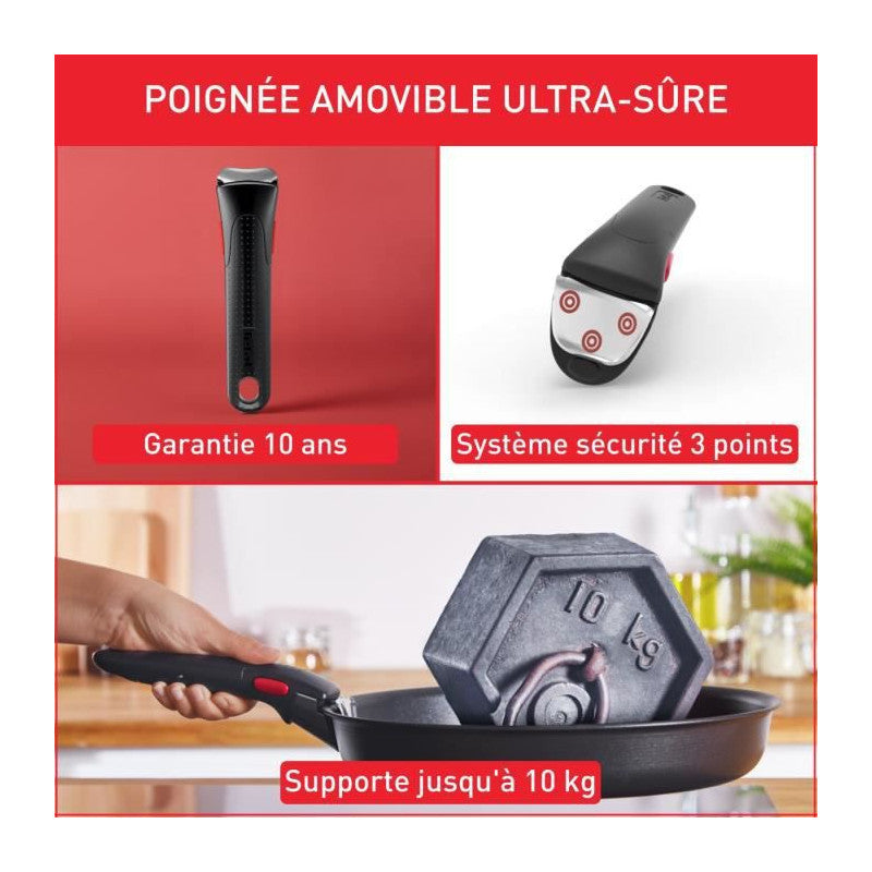 Ingenio Batterie De Cuisine 13 Pcs, Induction, Acier Inoxydable, Revetement Antiadhésif Durable, Emotion On L897ds04 Tefal - Mathon - 5