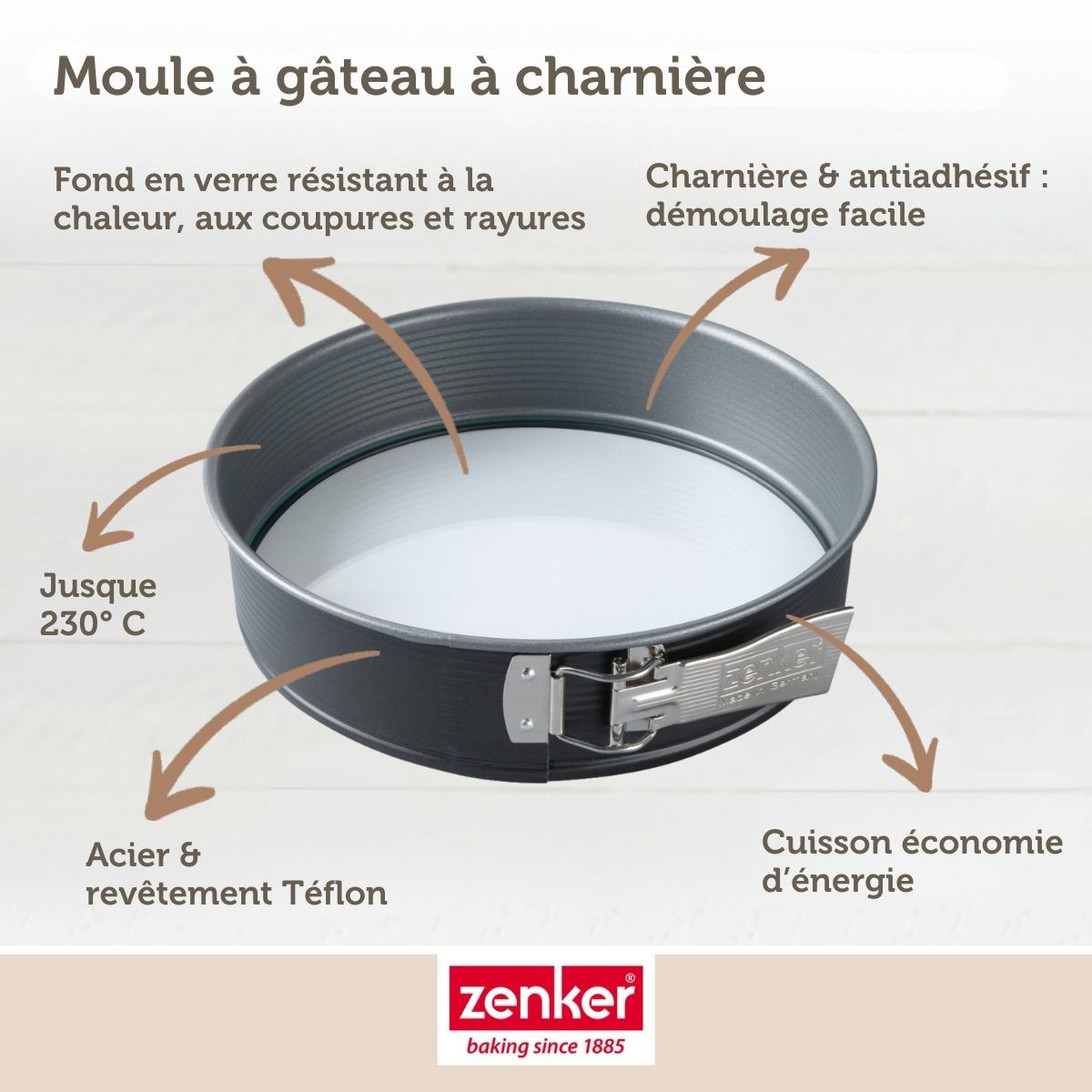 Moule à manqué à charnière fond en verre 26 cm Zenker Energy Zenker - Mathon - 4