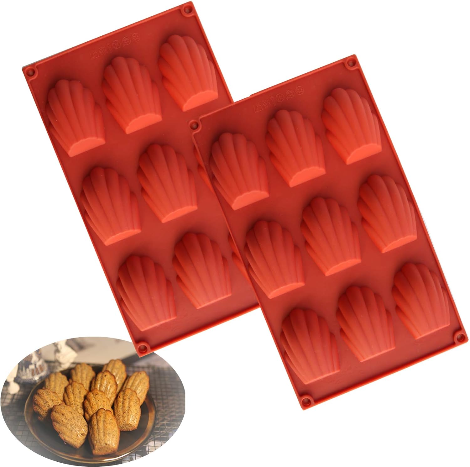 Lot de 2 Mini Moule à Madeleine marron Vendos85 - Mathon