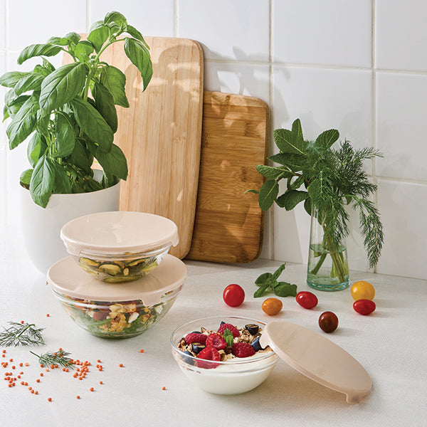 Set de 3 saladiers en verre avec couvercle Mathon - Mathon - 2