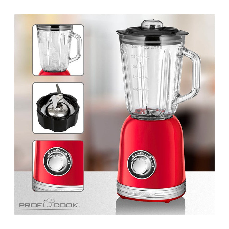 Blender Mixeur 1,5L vintage Proficook PC-UM 1195 Rouge Proficook - Mathon - 3