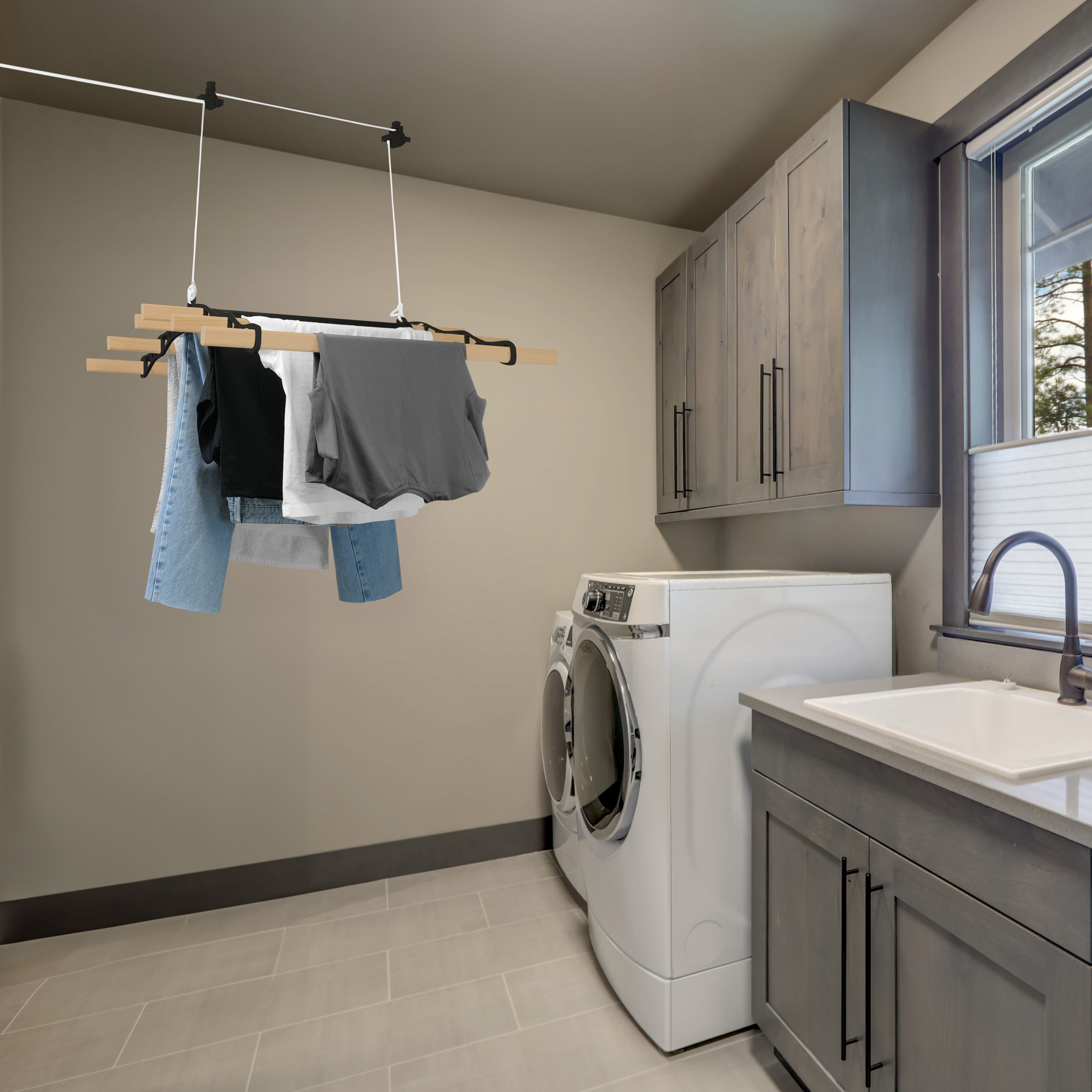 Etendoir à Linge Suspendu de 0,9 Mètre - Noir Monstershop - Mathon - 5