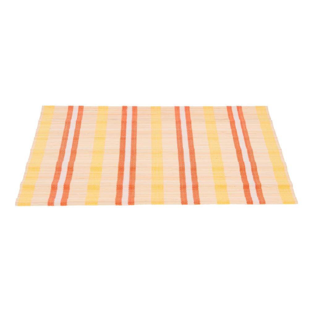 Set de table bamboo rayé parme - (lot de 2) Amadeus - Mathon - 1