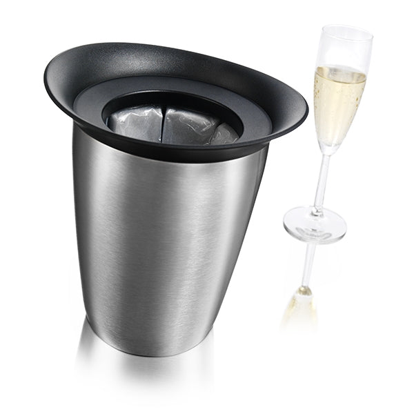 Seau refroidisseur à champagne en acier brossé Vacu vin - Mathon - 2
