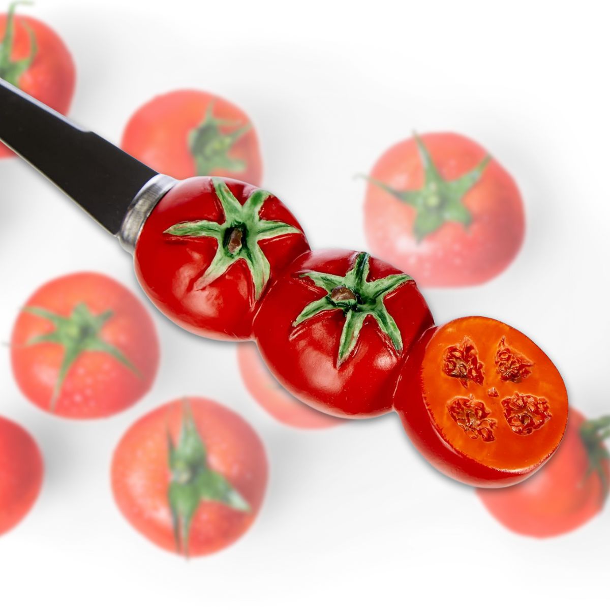 Lot de 4 couteaux à tomates lame crantée 11 cm Fackelmann - Mathon - 2