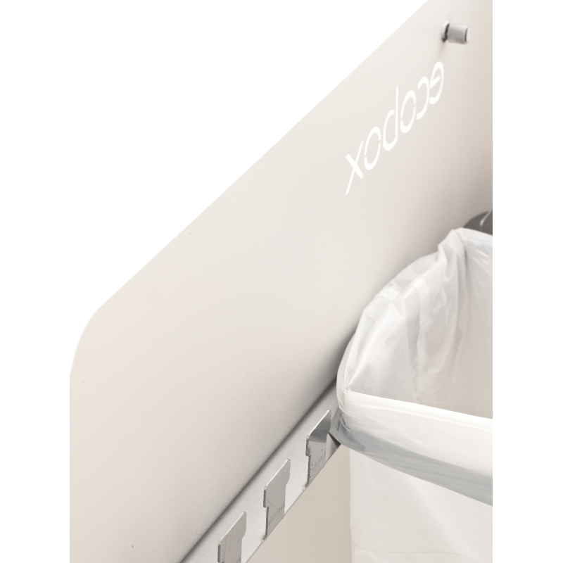 Poubelle design tri sélectif, fermeture douce, 60 litres, ECOBOX, Blanc-Gris Don Hierro - Mathon - 4