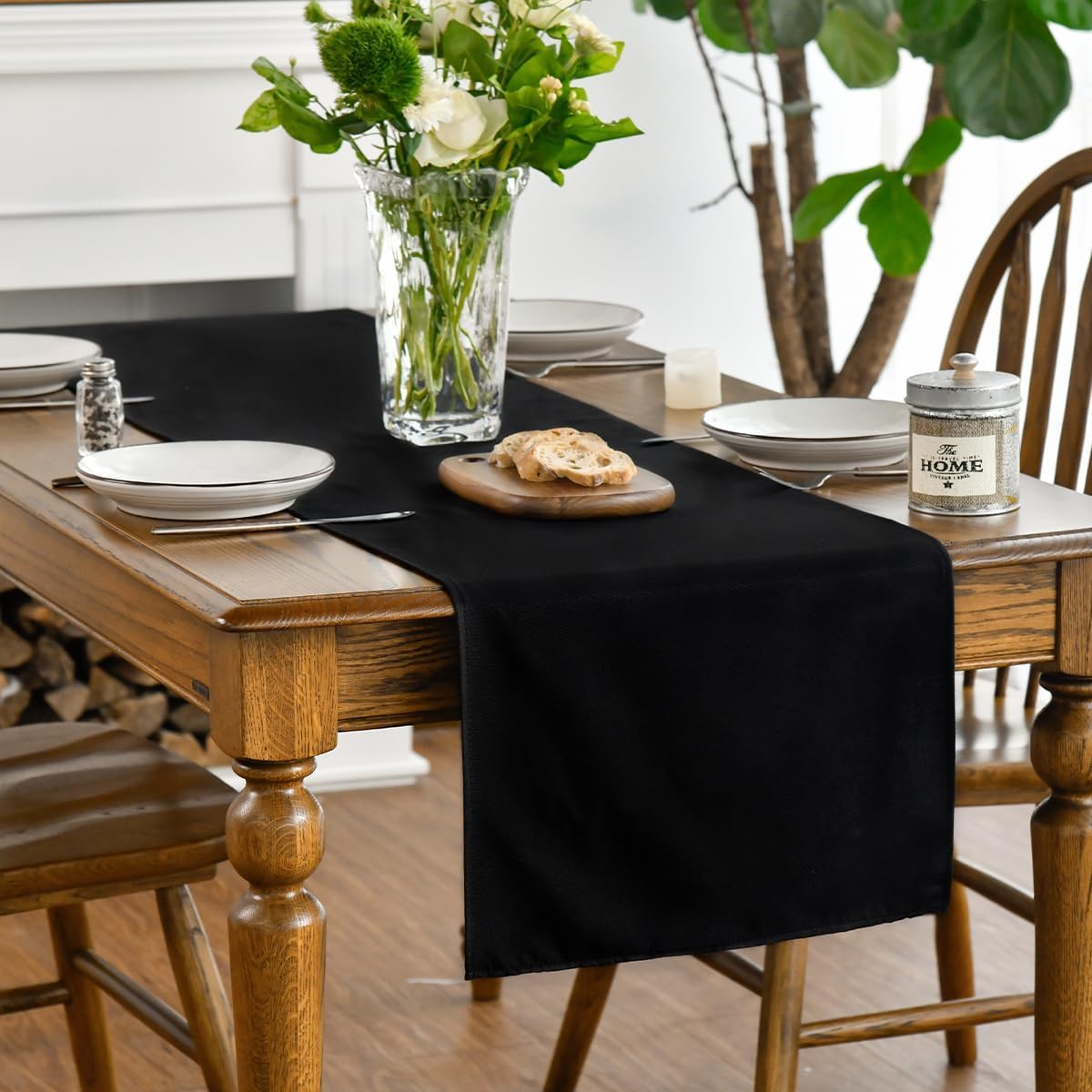 Chemin de Table Polyester Noir 40×100 cm Vendos85 - Mathon