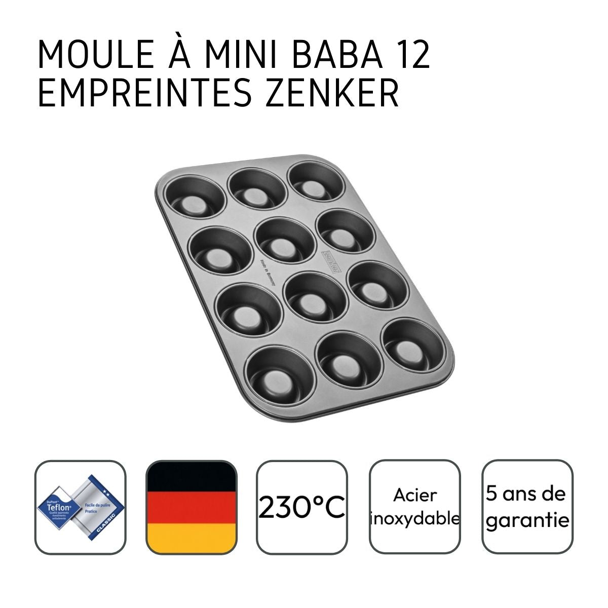 Moule 12 babas au rhum Zenker Spécial Créative Zenker - Mathon - 9