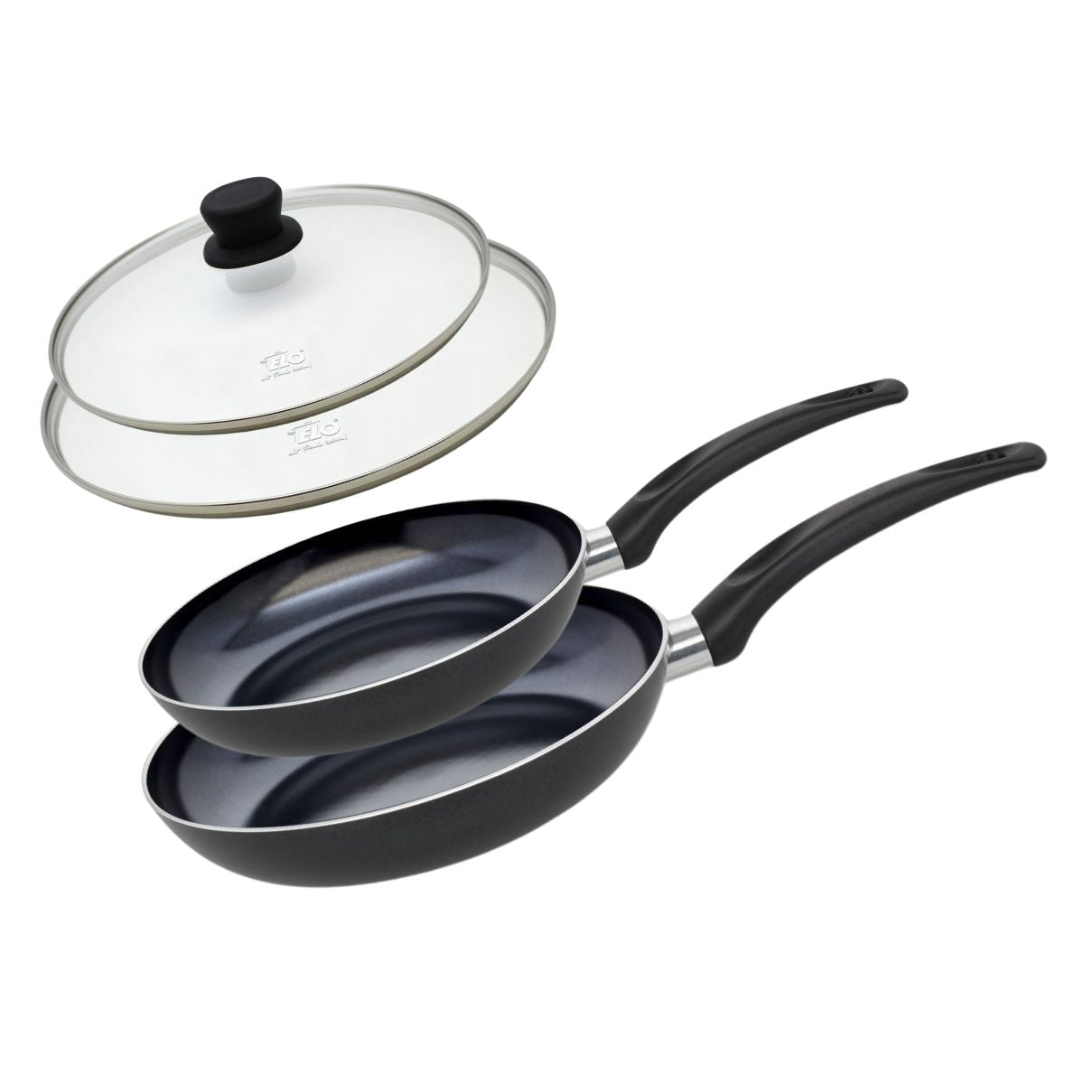 Set de 2 Poêles 20 et 24 cm céramique sans PFAS et 2 couvercles  Prima Cucina Elo - Mathon - 1