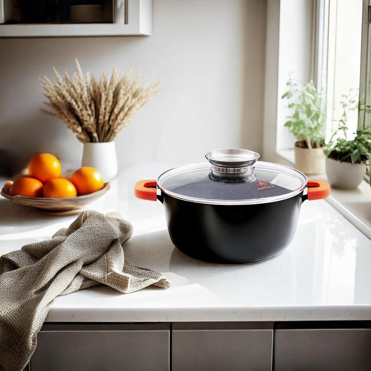 Faitout noir 24cm revêtement céramique - "RobuCook" Laguiole Cuisson - Mathon - 5