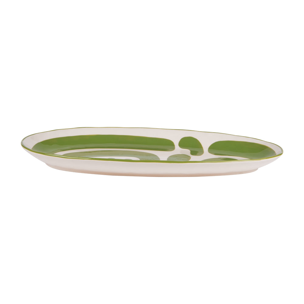 Plat ovale Lulli vert 41x21 cm Table passion - Mathon - 2