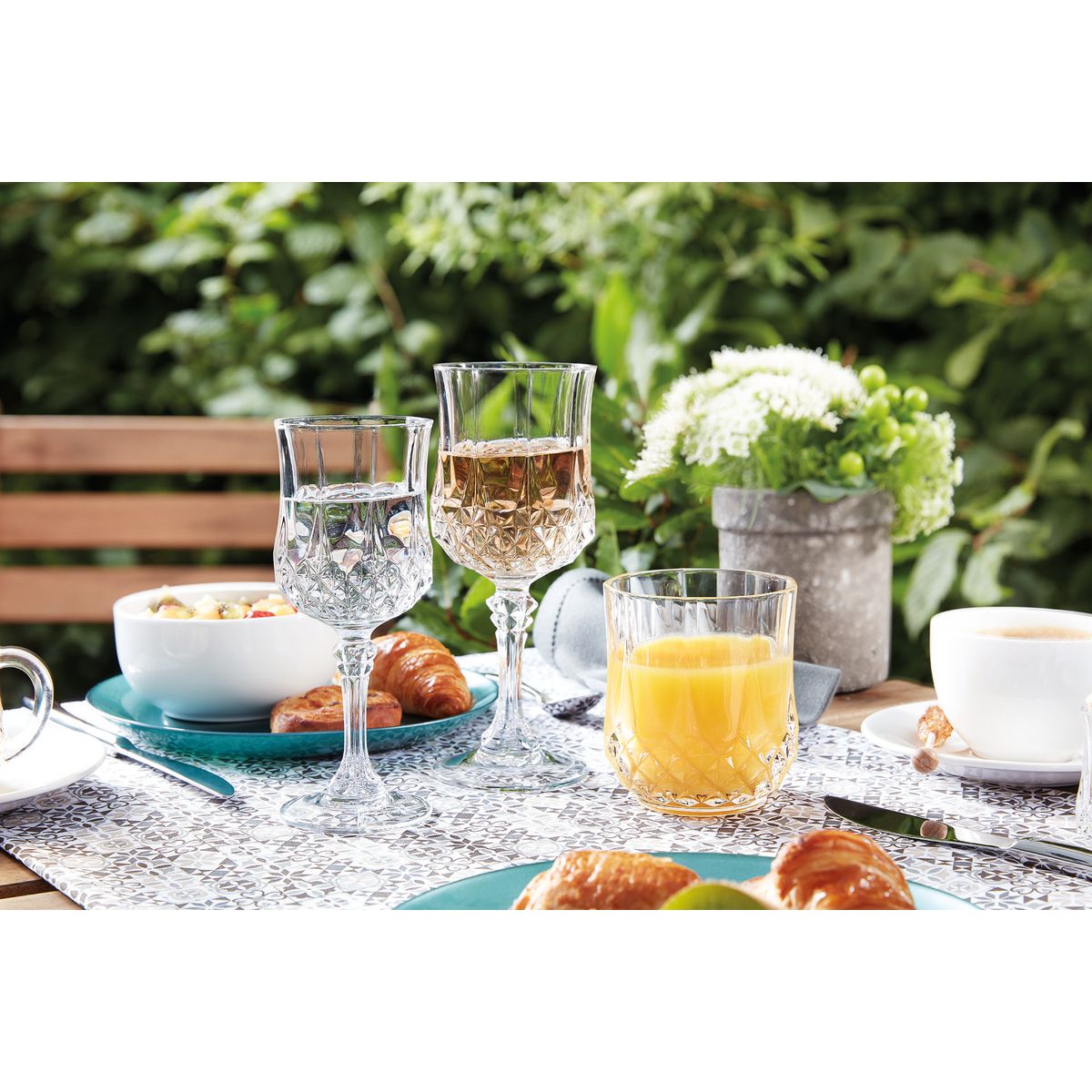 6 verres à eau vintage 32cl Longchamp - Cristal d