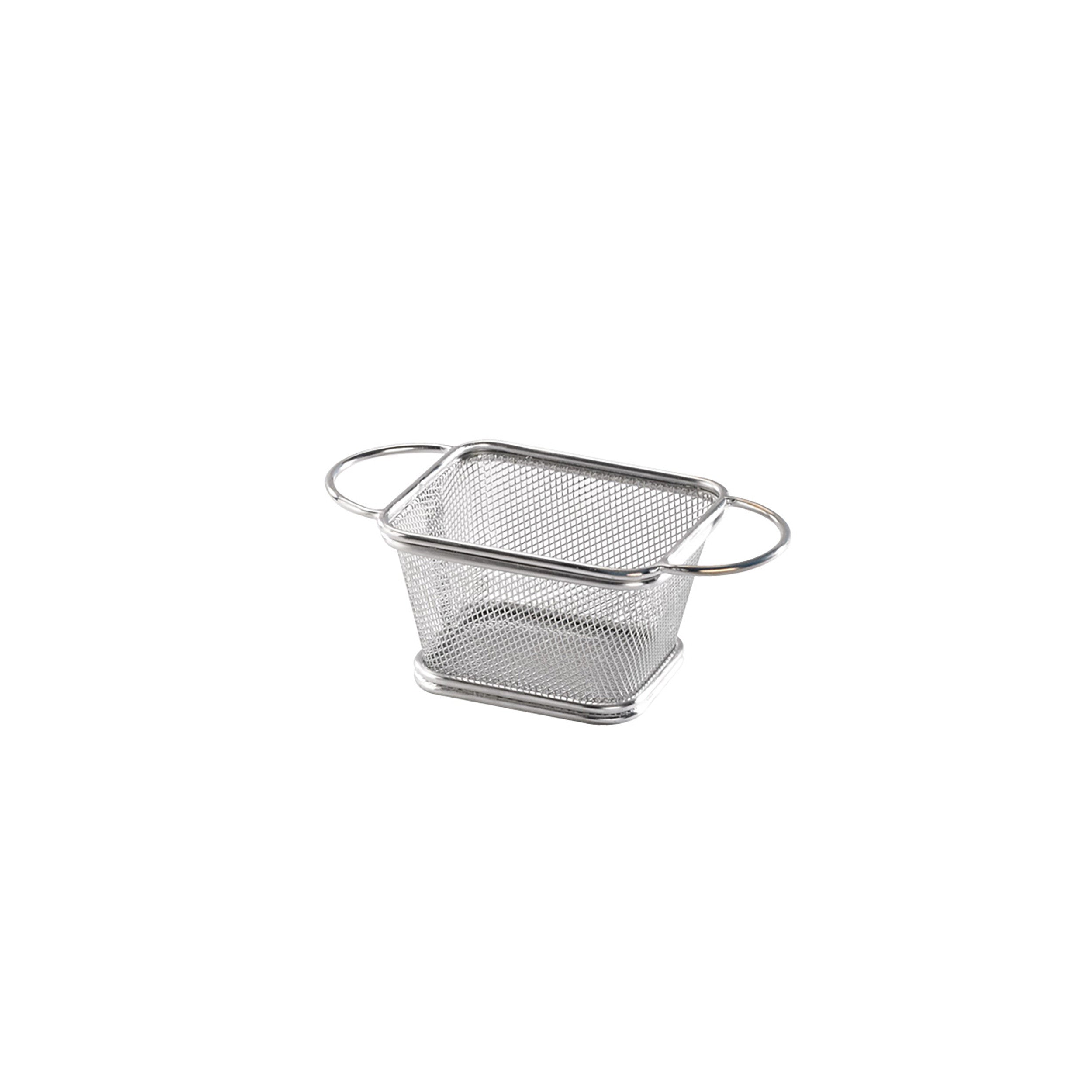 Mini panier friteuse métal avec double anse 17 x 8,5 x 6 cm - 6 unités FirstPack - Mathon
