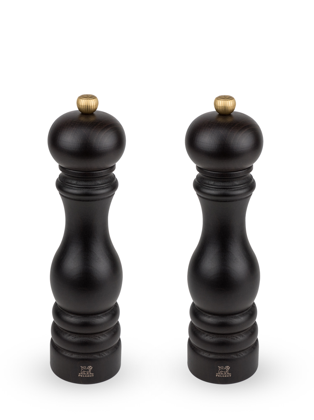 Paris Duo de moulins à poivre et à sel manuels bois chocolat 22 cm - 8,75" Peugeot - Mathon - 1