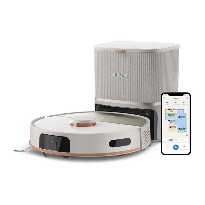 Aspirateur Robot Laveur -   Xu5100/20 - 10000 Pa - Auto-vidange - Navigation Laser Philips - Mathon - 1