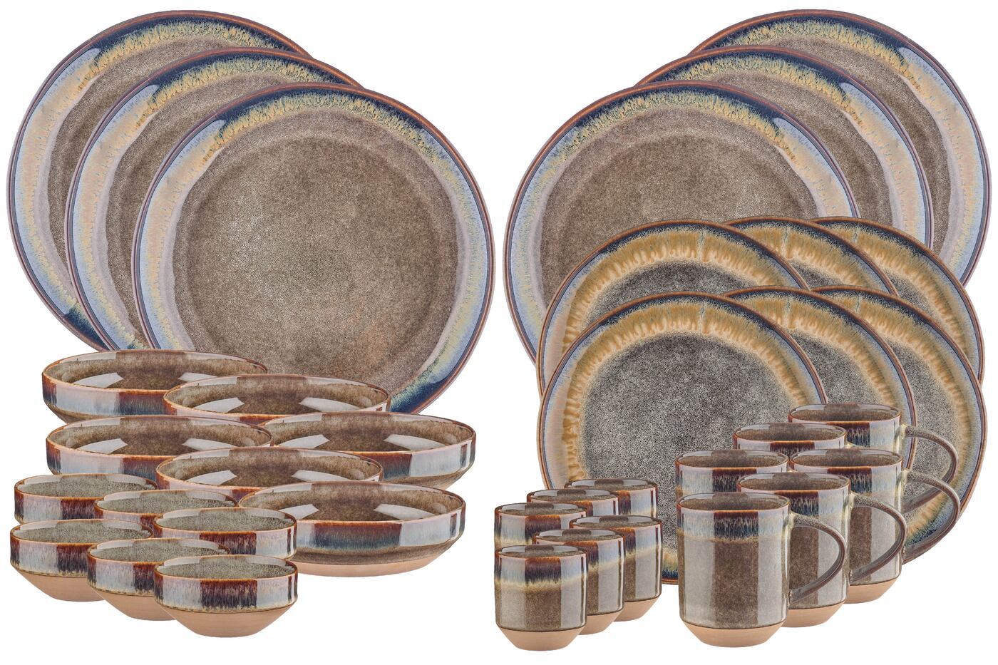 Lot de 36 set complet en grès marron D Björn - Mathon - 1