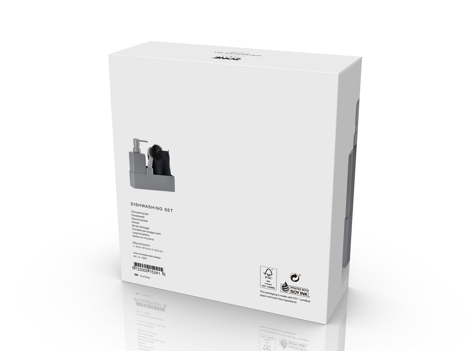 Set de vaisselle 4 pièces en silicone et céramique Gris froid Zone Denmark - Mathon - 3