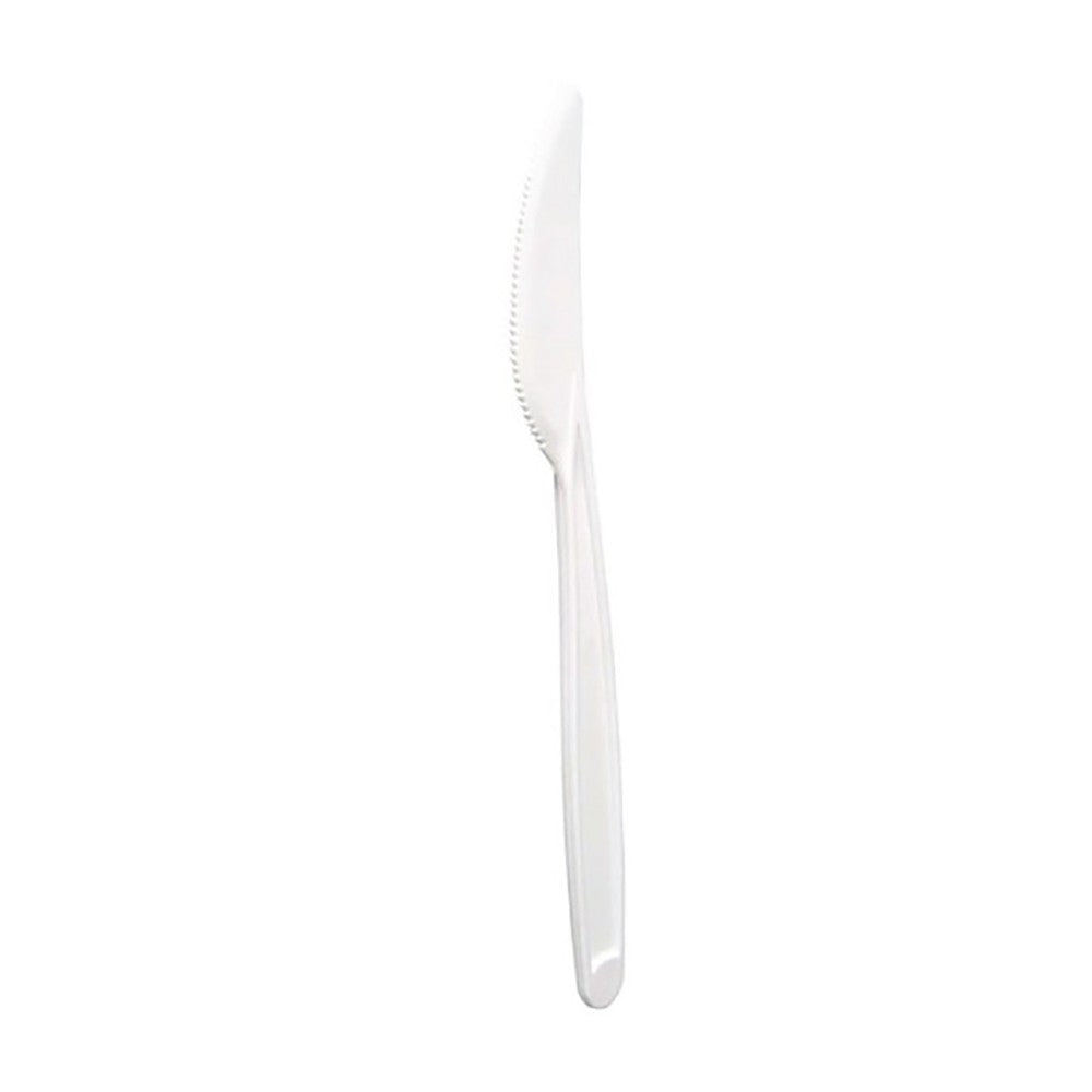 Couteau PLA blanc 18 cm - 24 unités FirstPack - Mathon