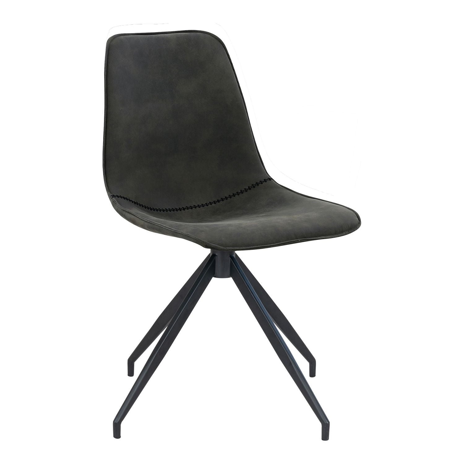 Chaise de salle à manger en microfibre avec pivot gris et pieds noirs House Nordic - Mathon