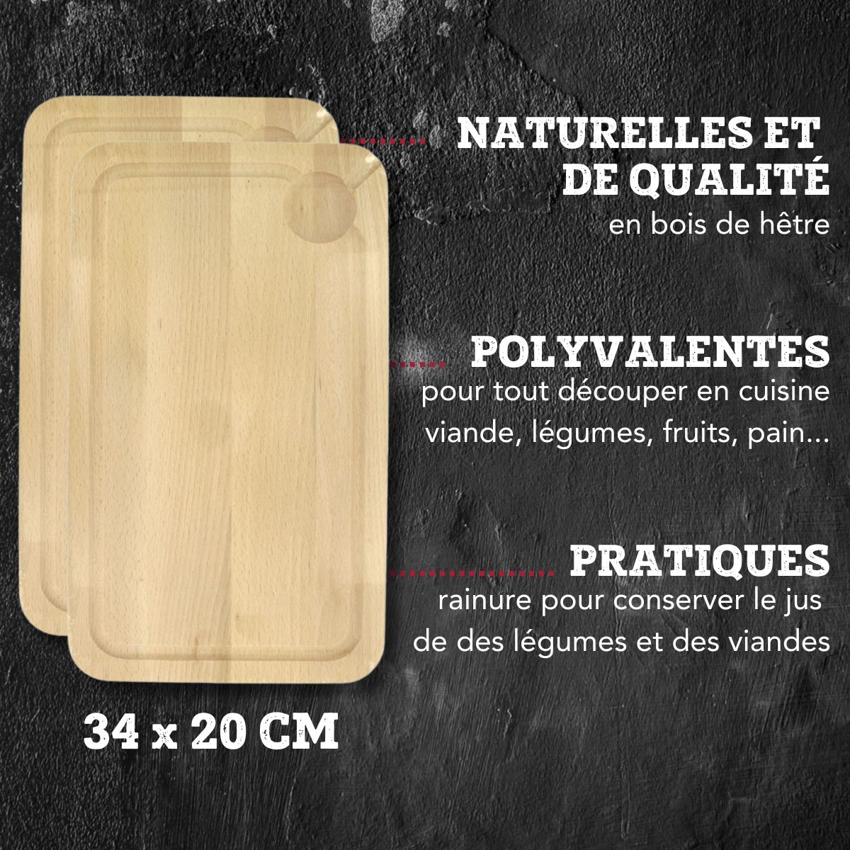 Lot de 2 Planches à découper et 4 éplucheurs à légumes  Gourmet édition FM Professional - Mathon - 3