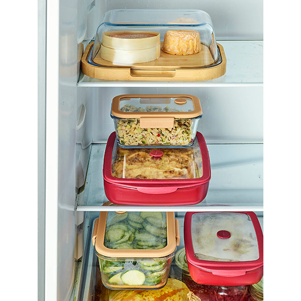 Plat à four rectangulaire en verre borosilicate avec couvercle Grenat 0,8 L Pebbly - Mathon - 6