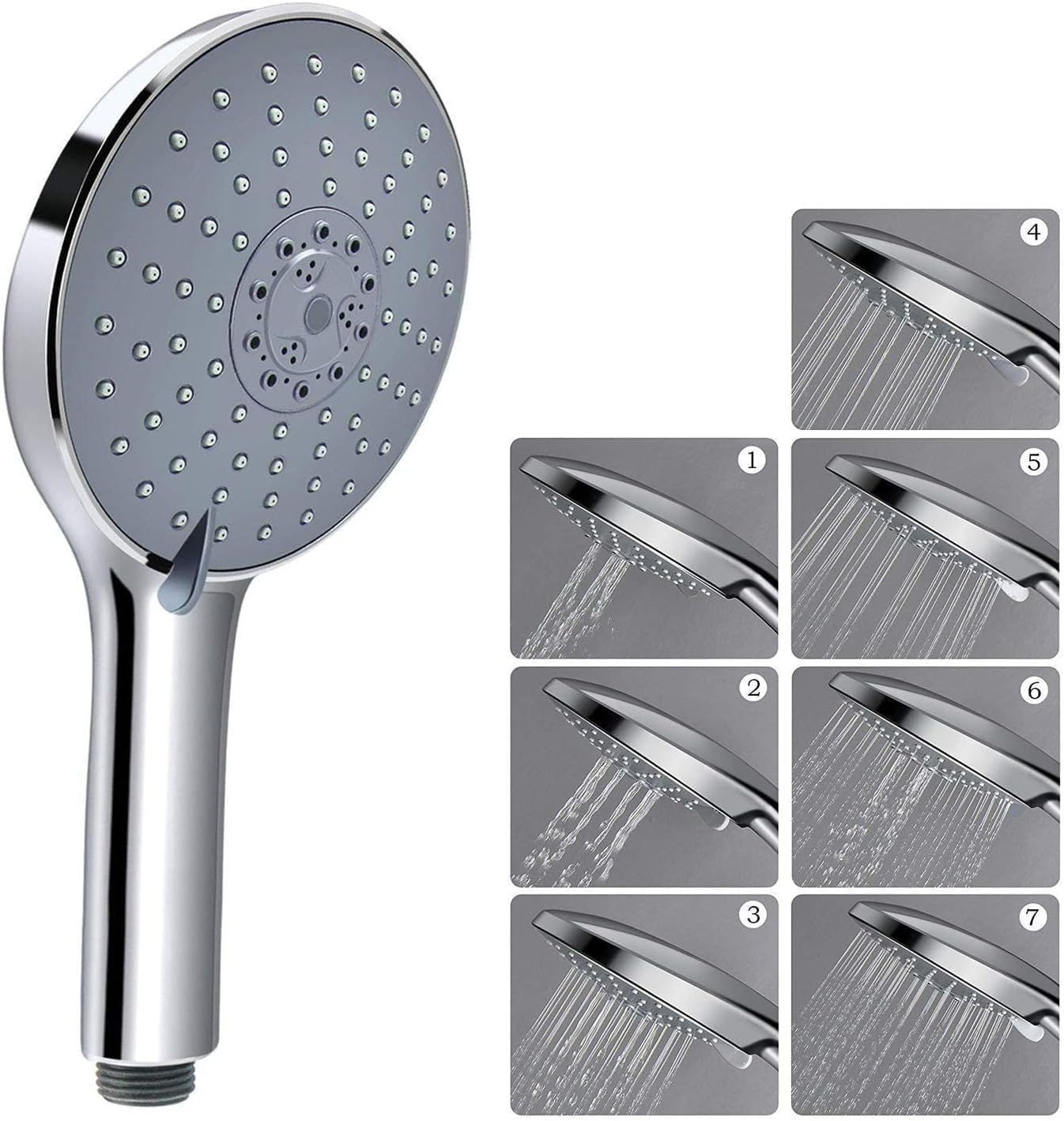 Pommeau de douche argenté 7 modes multi-fonctions Vendos85 - Mathon
