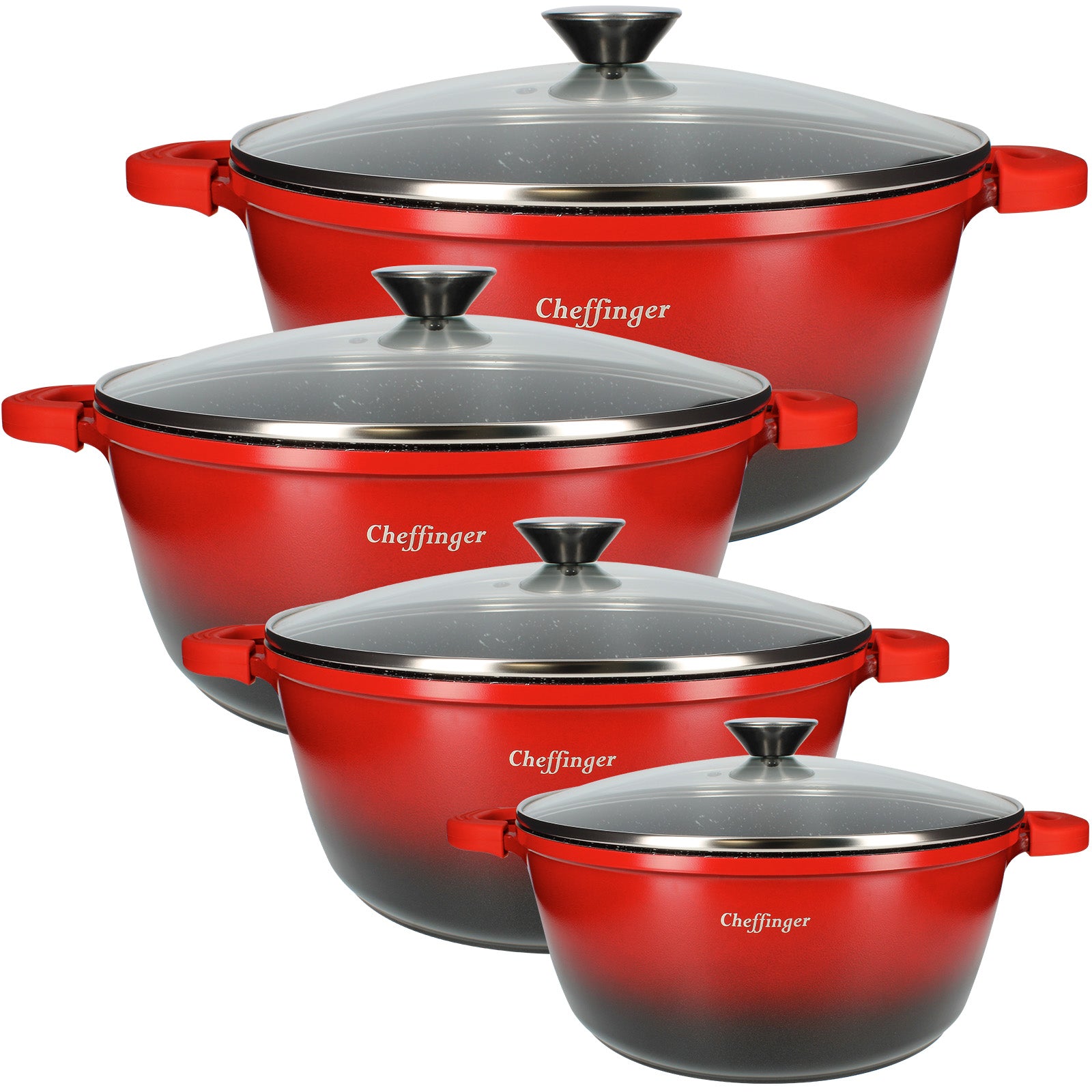 Lot de 4 Marmites Antiadhésive Cheffinger - Mathon - 1