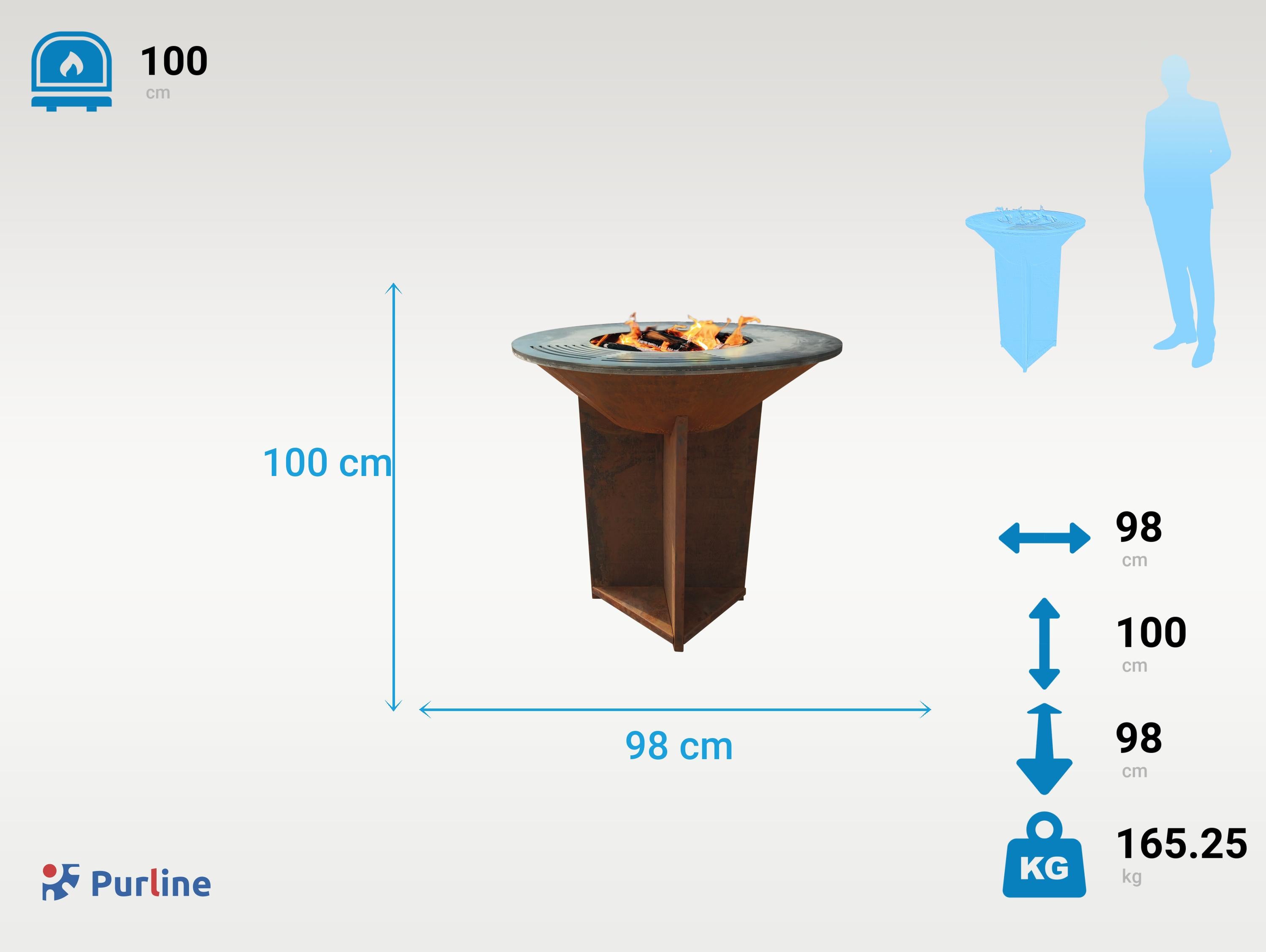 Barbecue brasero avec plaque d