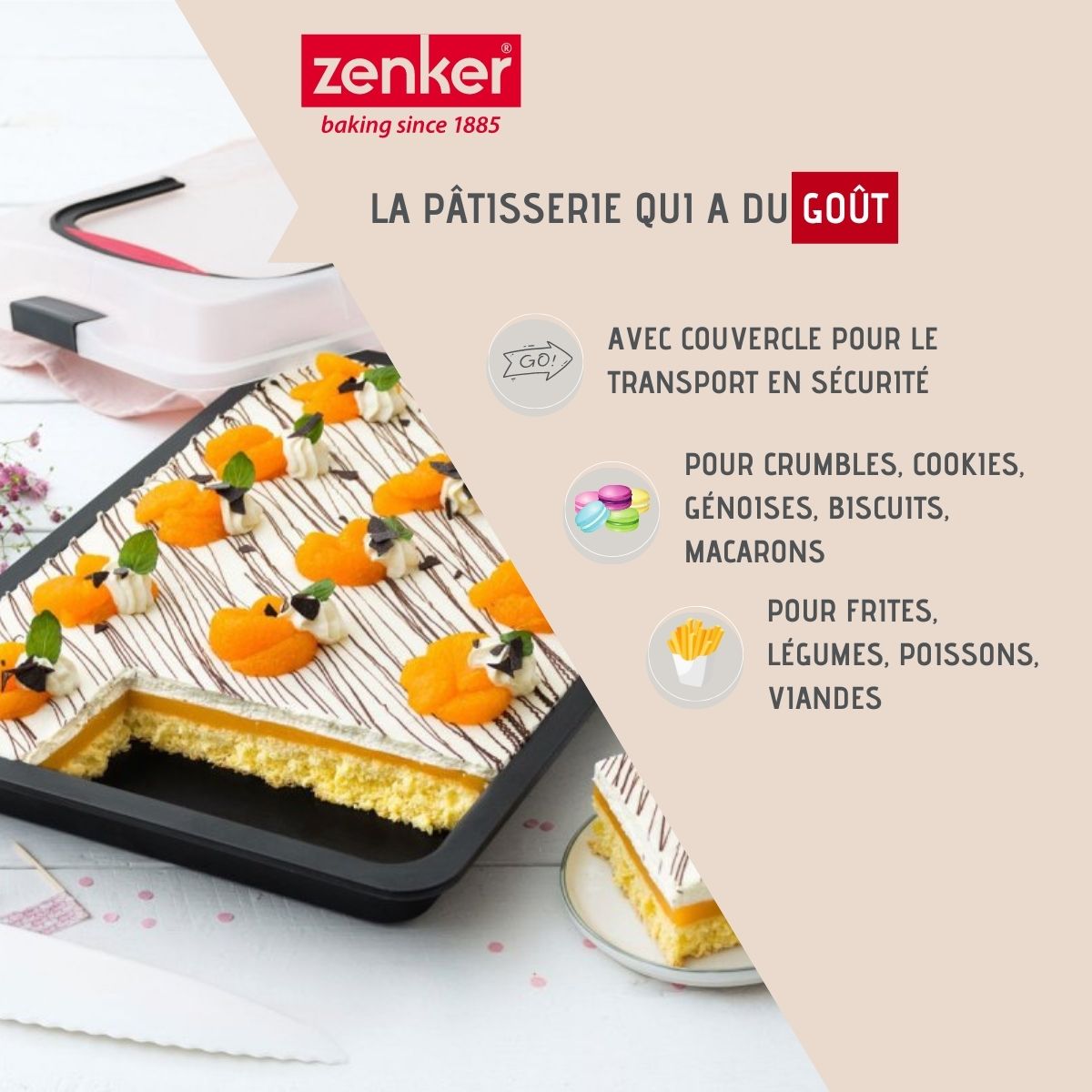 Ensemble de 2 Plaques de cuisson 42 x 29 cm avec couvercle Zenker Special To Go Zenker - Mathon - 2