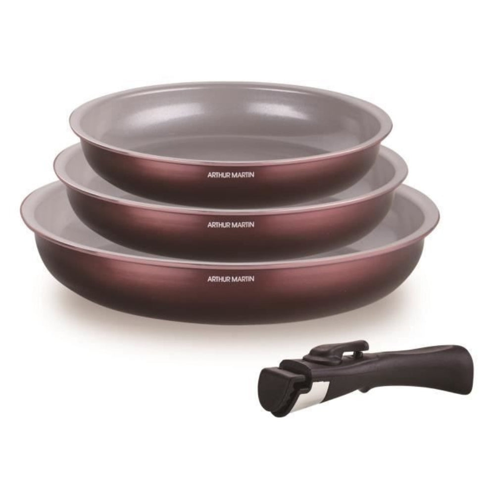 Batterie de Cuisine Arthur Martin 18 Pièces en Aluminium Tous Feux avec Ustensiles et Poignée Amovible Arthur Martin - Mathon - 6