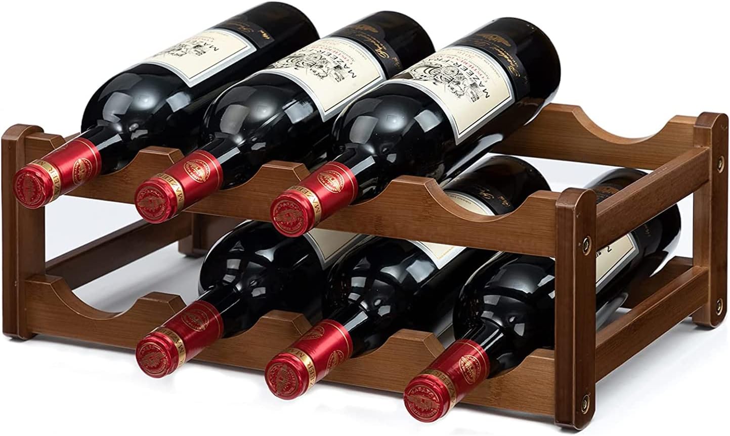 Casier à vin en bambou 2 niveaux – support 8 bouteilles Vendos85 - Mathon