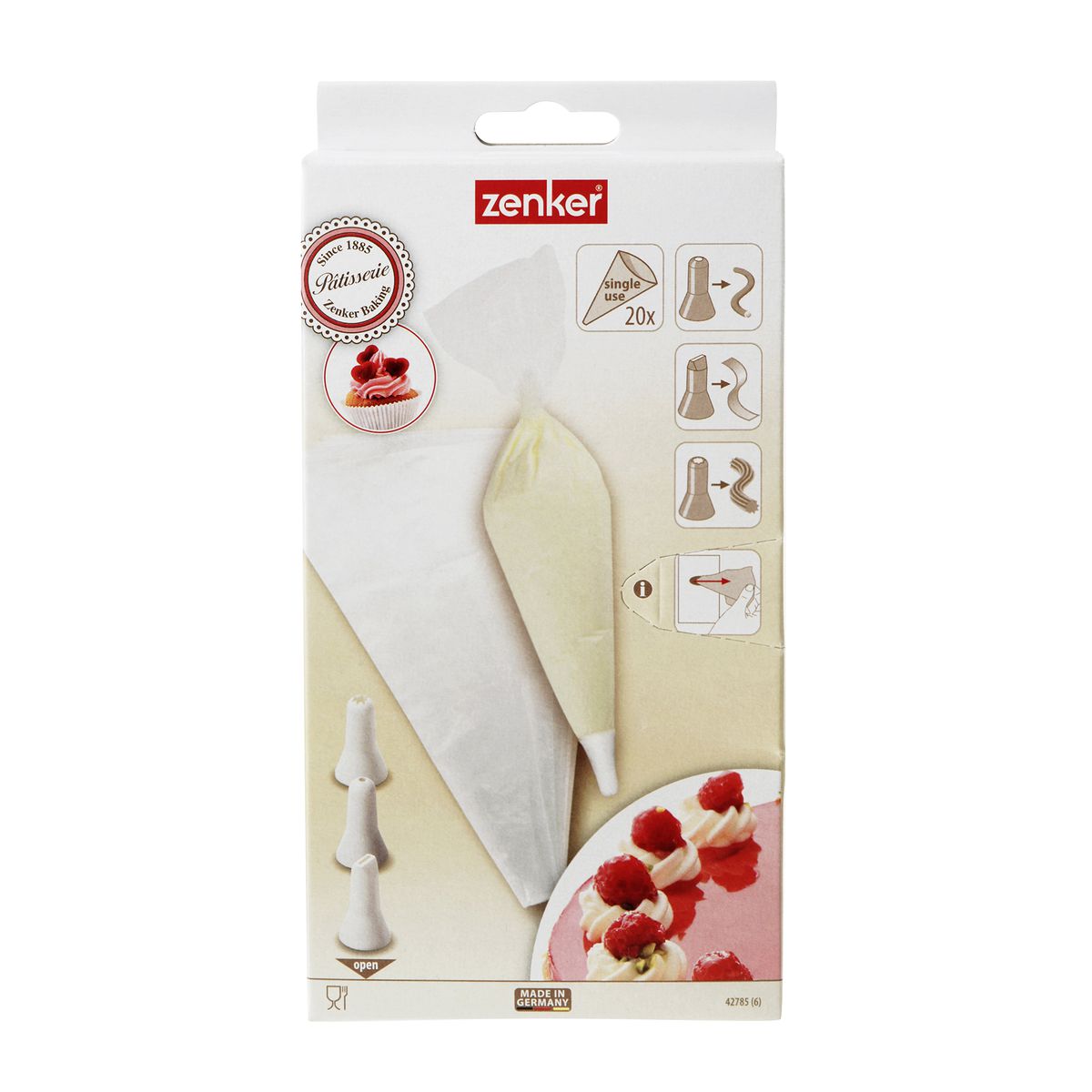 Ensemble de 40 poches à douille jetables et 6 embouts plastique réemployables 32 cm Zenker Smart Pastry Zenker - Mathon - 7