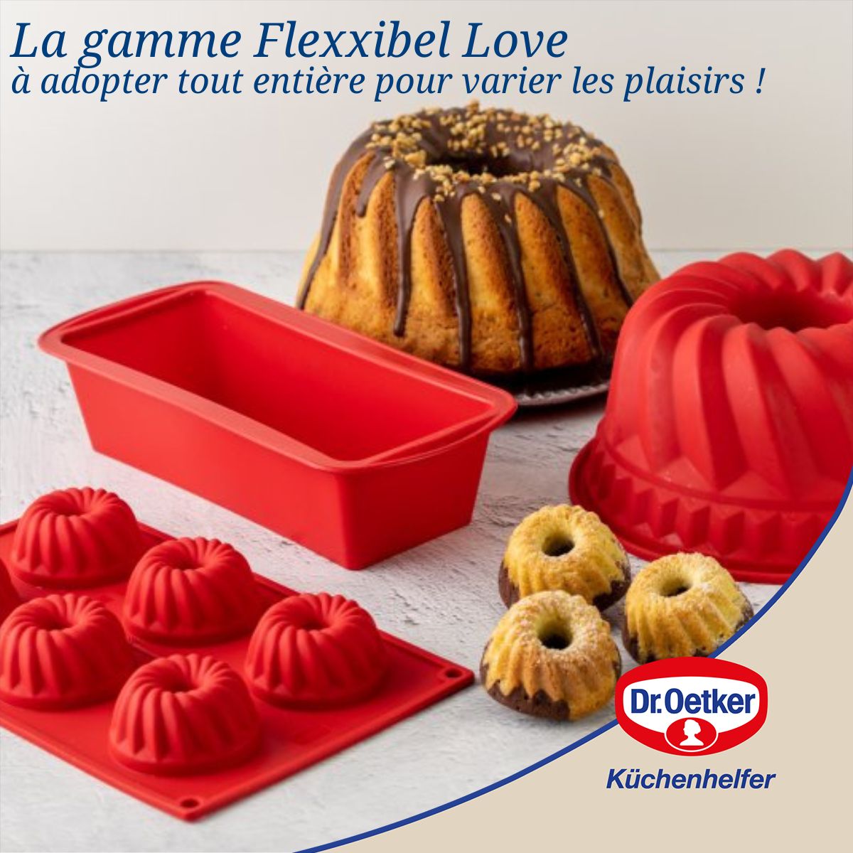 Moule à tarte en silicone rouge de 26 cm Dr. Oetker Flexxibel Love Dr. Oetker - Mathon - 6