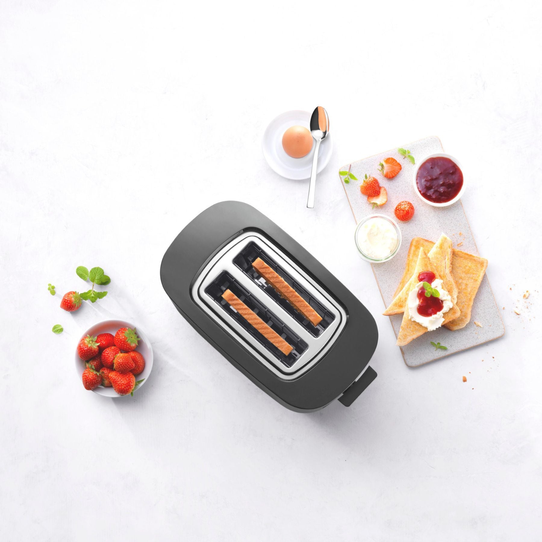 Grille-pain Grille permettant de réchauffer des petits-pains, 2 fentes 2 tranches, Noir mat Zwilling - Mathon - 2