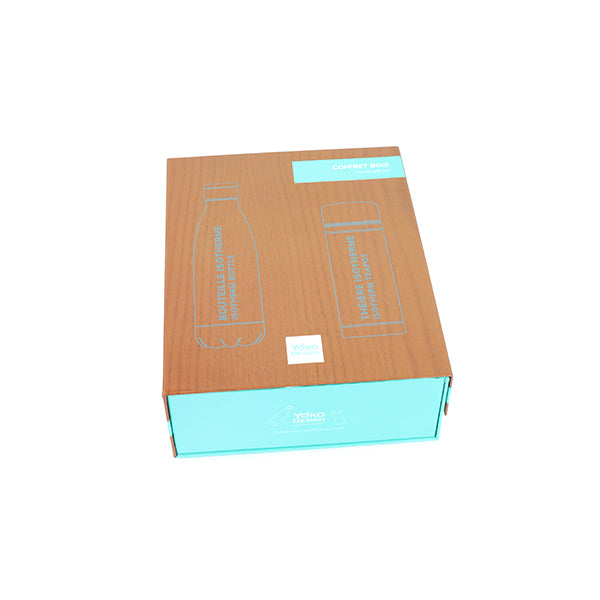 Coffret bois 1 bouteille 500 ml et 1 théière 350ml Yoko Design - Mathon - 3