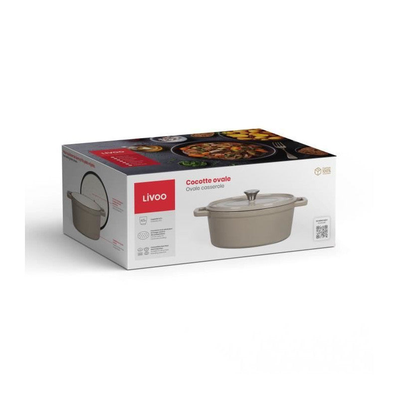 Cocotte Ovale - Livoo - Mep129g - Gris Livoo - Mathon - 5