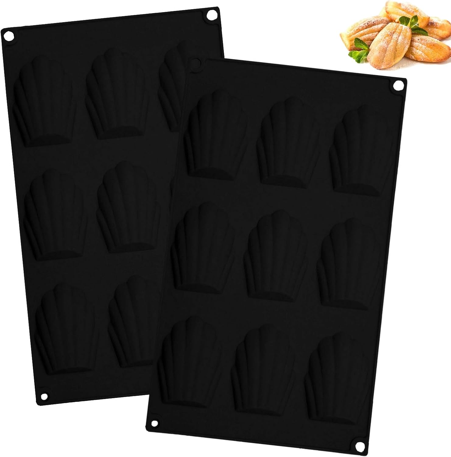 2 Pièces Moule a Madeleine noir Vendos85 - Mathon