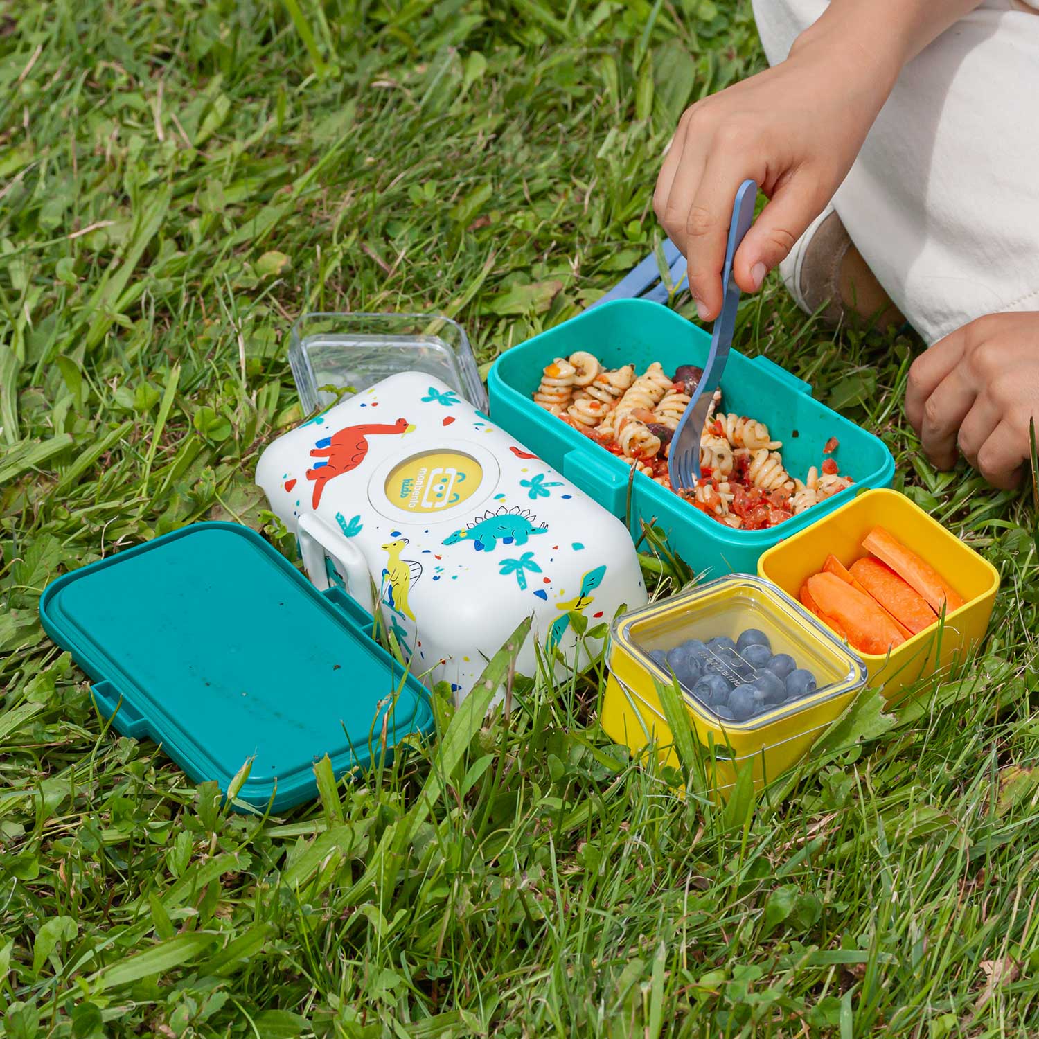 Lunch box à compartiments pour enfant Tresor 800ml Bleu Dino Monbento - Mathon - 6