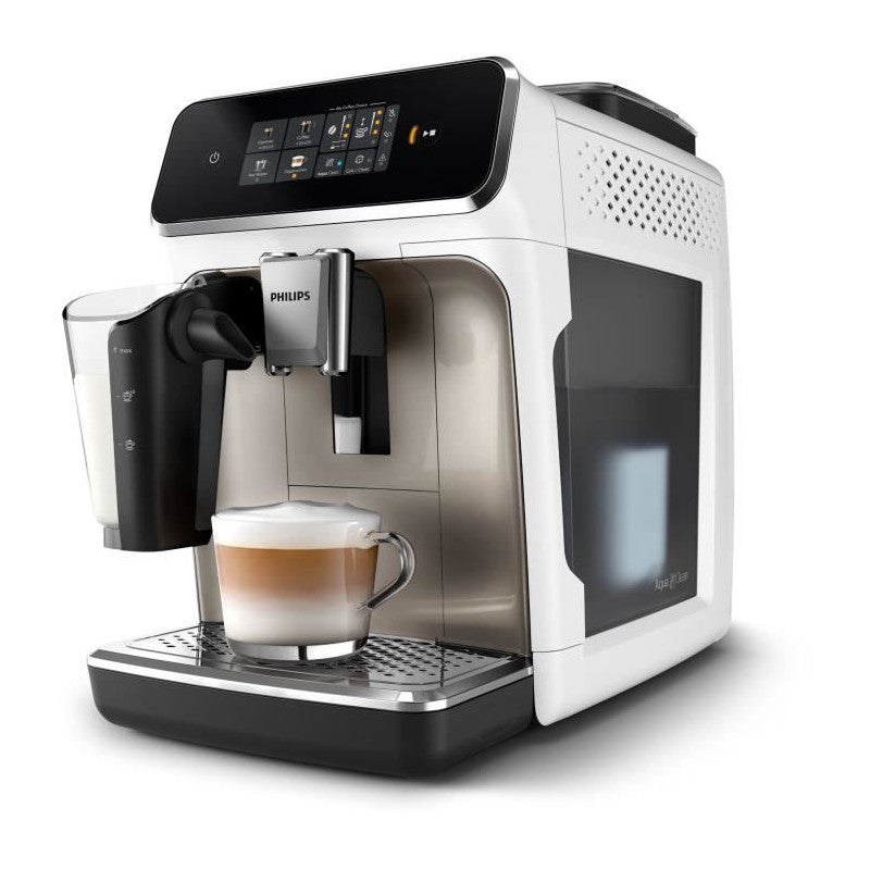 Machine A Café Expresso Broyeur Automatique -   - Ep2339/40 - Serie 2300 - Lattego - Chrome Blanc Philips - Mathon - 4