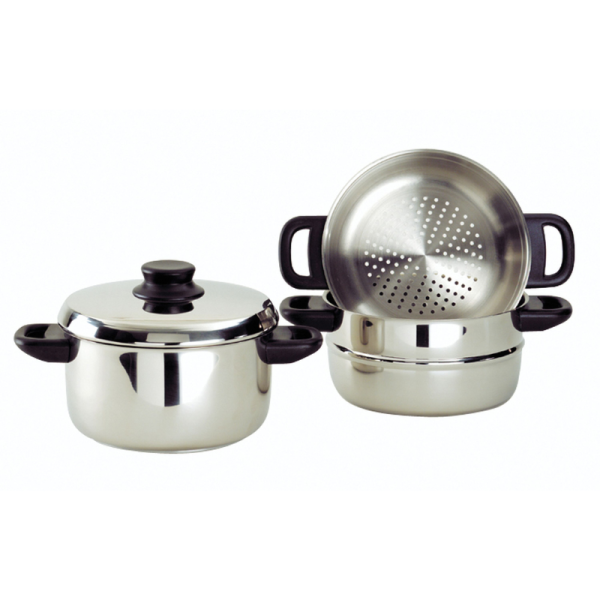 Combiné vapeur 3 corps inox équipement bakélite 20 cm Baumalu - Mathon - 3