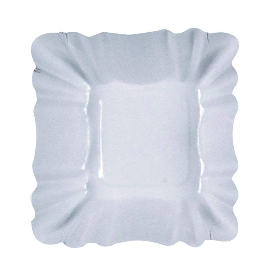 250Pcs - Assiette creuse carrée en carton laminé blanc  90x90x30mm FirstPack - Mathon - 2