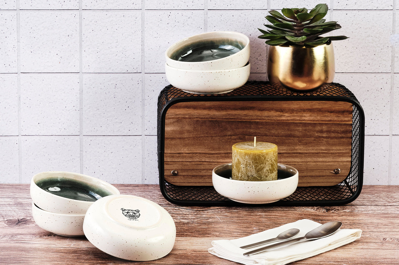 Bol OXYGEN Ø13cm - 6 pièces - Vert de gris Björn - Mathon - 2