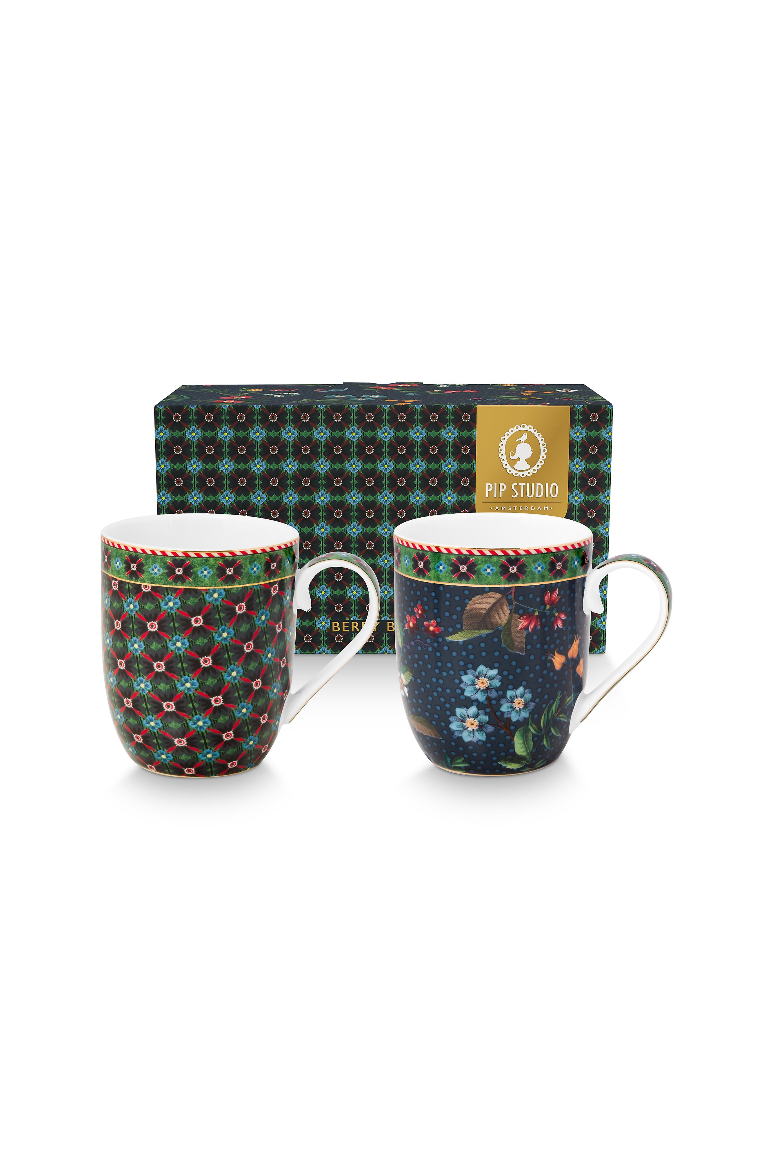 Coffret 2 petits mugs Berry Blues Bleu - 145ml Pip Studio - Mathon