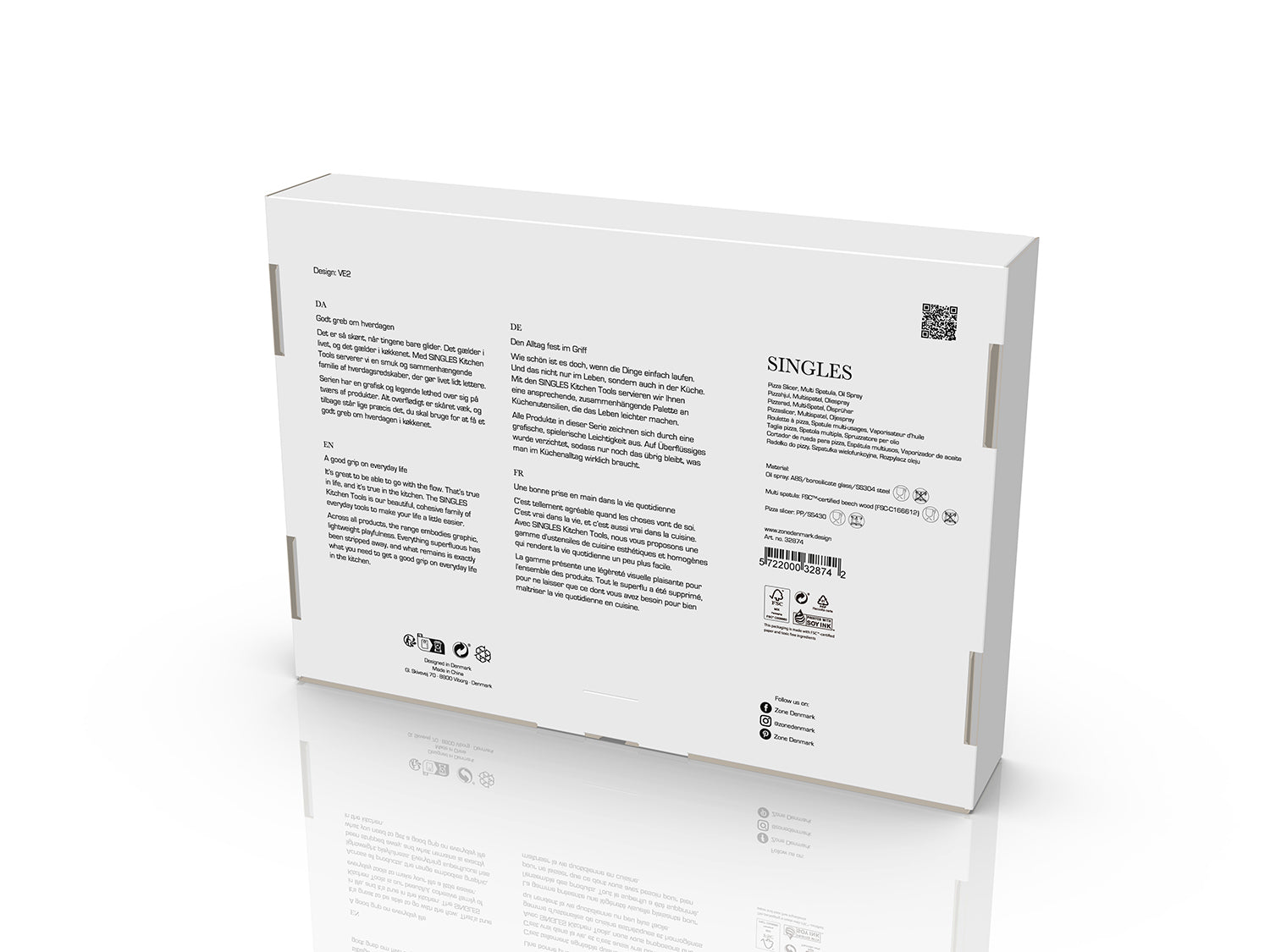 Ensemble à pizza SINGLES en verre et acier inoxydable et abs Taupe doux Zone Denmark - Mathon - 4