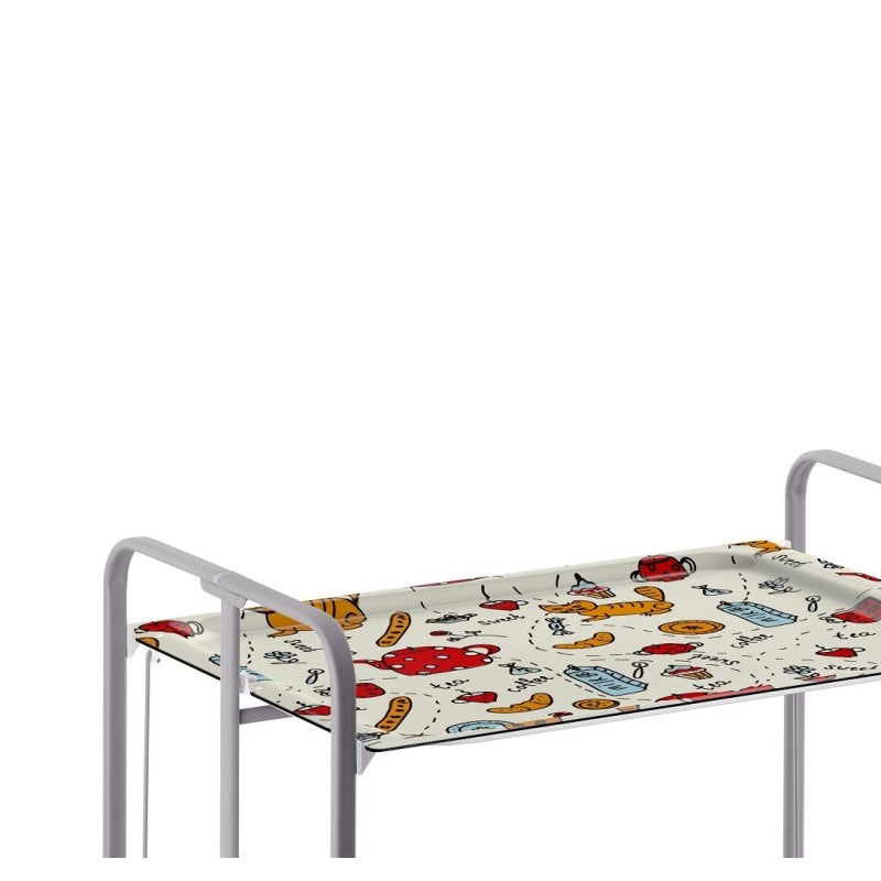 Desserte pliante 2 niveaux avec roulettes – structure gris aluminium, bauhaus Don Hierro - Mathon - 4